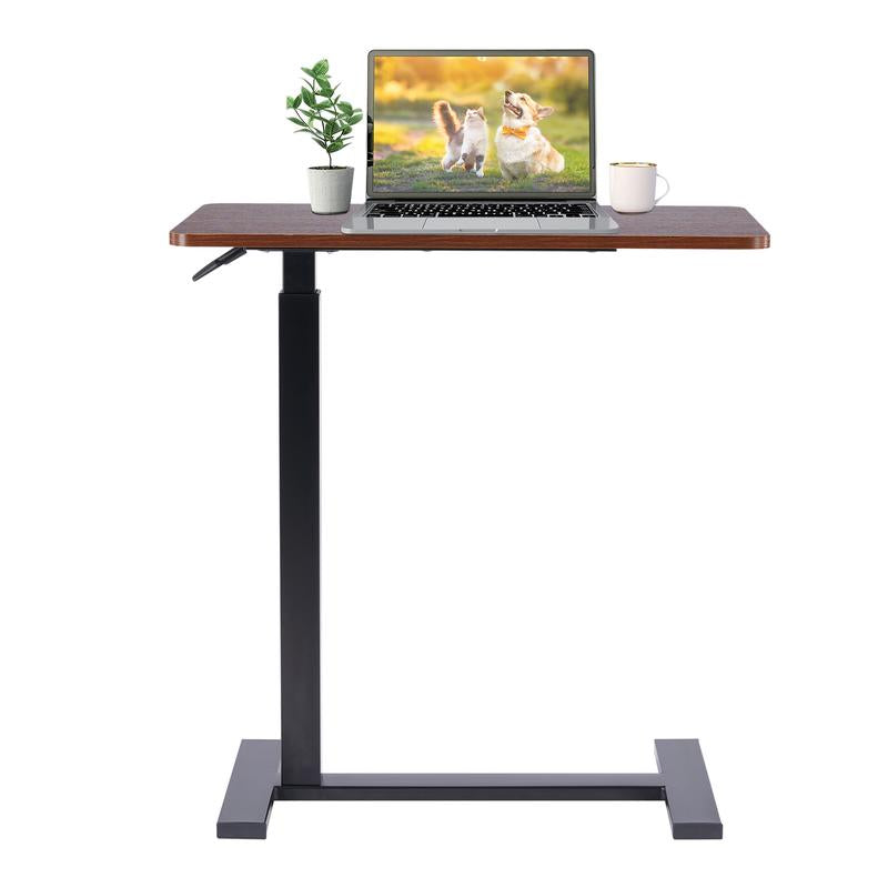 【Fall Deals】Overbed Bedside Table with Wheels, Mobile Standing Stand up Rolling Laptop PC, Adjustable Height Tray, Side Computer Workstation for Home Use