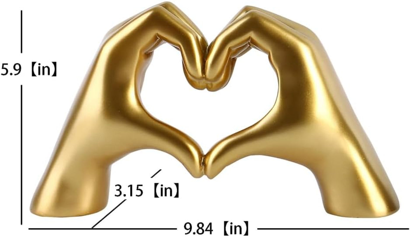Taylor Heart Hands Sculpture Decor for Bedroom Living Room Table Merch, Aesthetic Modern Love Finger Heart Hands Statues, Boho Wedding Home Decor Accessories, Gifts for Women Anniversary (Gold)
