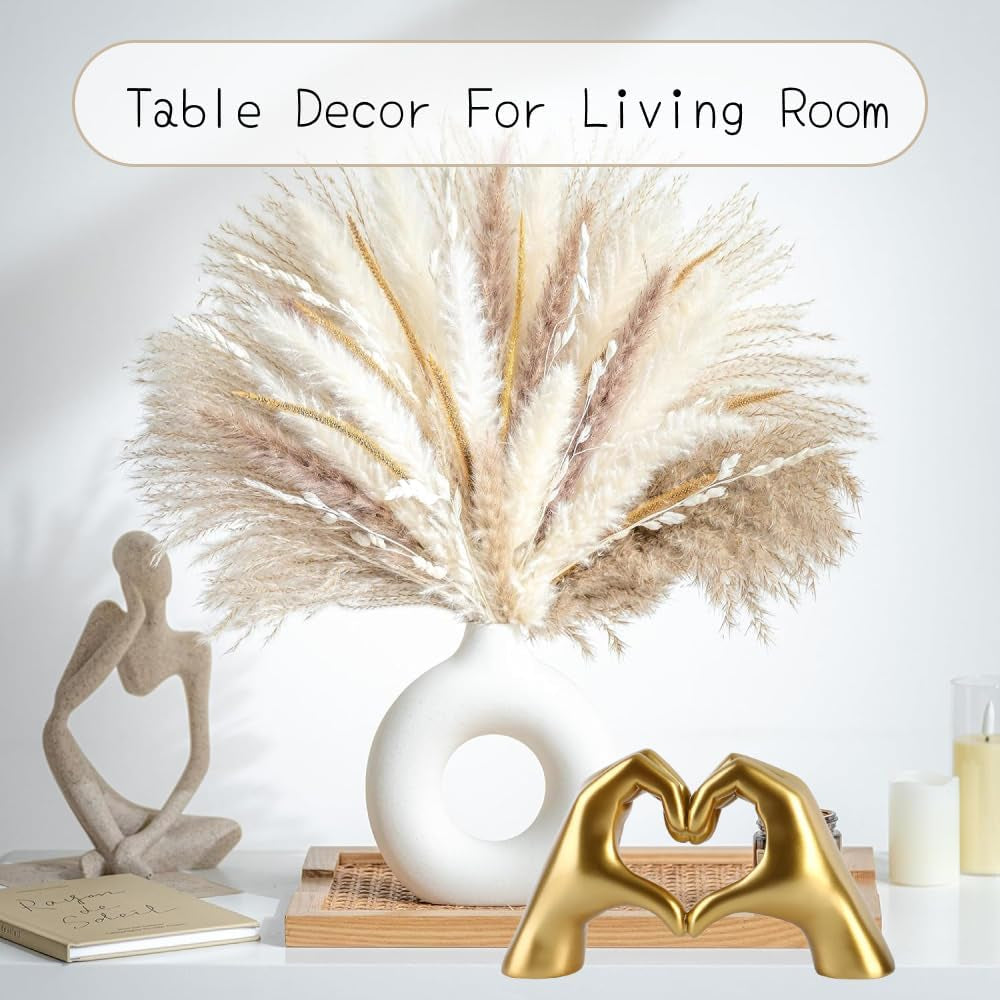 Taylor Heart Hands Sculpture Decor for Bedroom Living Room Table Merch, Aesthetic Modern Love Finger Heart Hands Statues, Boho Wedding Home Decor Accessories, Gifts for Women Anniversary (Gold)