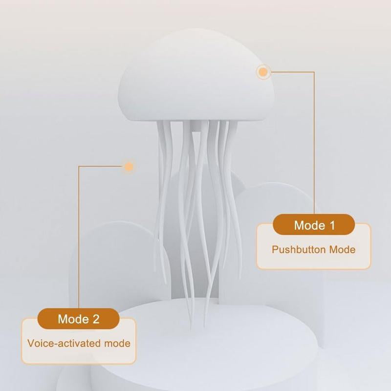 RGB Jellyfish LED Lamp Rechargeable Touch-Sensor Light with Hanging & Base Display for Bedrooms & Living Rooms