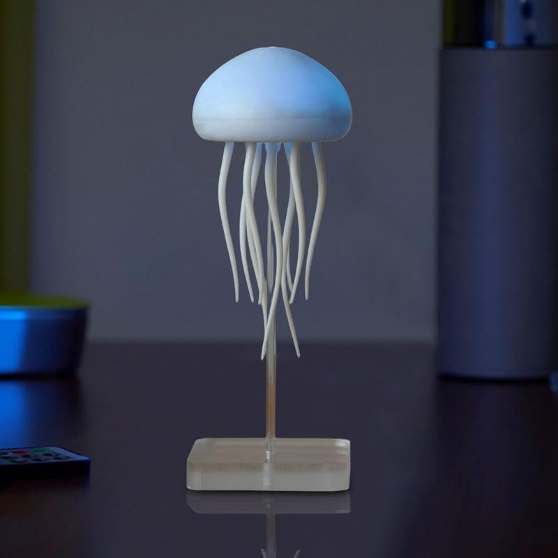 RGB Jellyfish LED Lamp Rechargeable Touch-Sensor Light with Hanging & Base Display for Bedrooms & Living Rooms