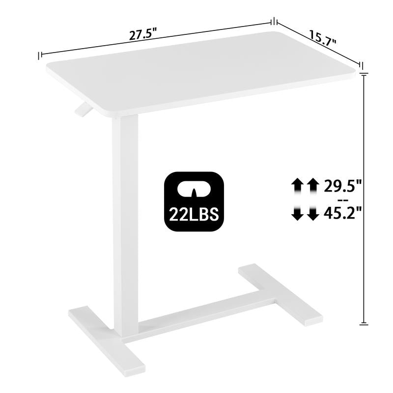 【Fall Deals】Overbed Bedside Table with Wheels, Mobile Standing Stand up Rolling Laptop PC, Adjustable Height Tray, Side Computer Workstation for Home Use