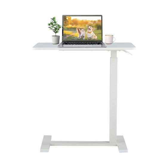【Fall Deals】Overbed Bedside Table with Wheels, Mobile Standing Stand up Rolling Laptop PC, Adjustable Height Tray, Side Computer Workstation for Home Use